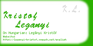 kristof leganyi business card